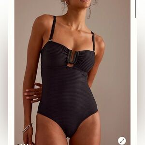 Sea Level Spinnaker Bandeau One-Piece Swimsuit Black women’s size 8 like new